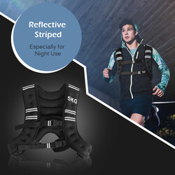 Vægtvest justerbar 5 kg neopren med refleks og lomme