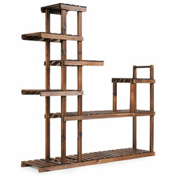 Plantehylde i gran 7 niveauer 120x25x120 cm til indendørs og udendørs brug