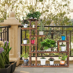 Plantehylde i gran 7 niveauer 120x25x120 cm til indendørs og udendørs brug