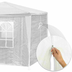 Pavillon telt 3 x 9 m hvid med 5 aftagelige sidevægge