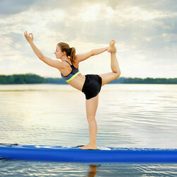 Oppustelig SUP-bræt med justerbar paddel rygsæk blå størrelse M