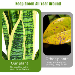 Kunstig ormplante gul 90 cm med stabil krukke til indendørs