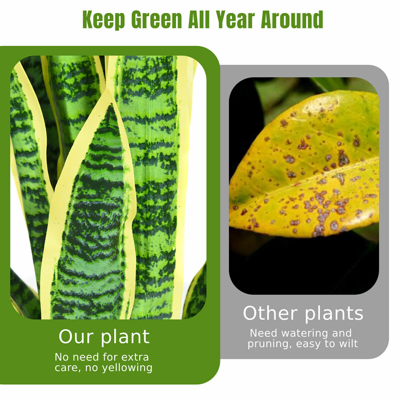 Kunstig ormplante gul 90 cm med stabil krukke til indendørs