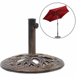 Støbejern parasolholder 38-48 mm med 45 cm rund base