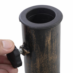 Støbejern parasolholder 38-48 mm med 45 cm rund base