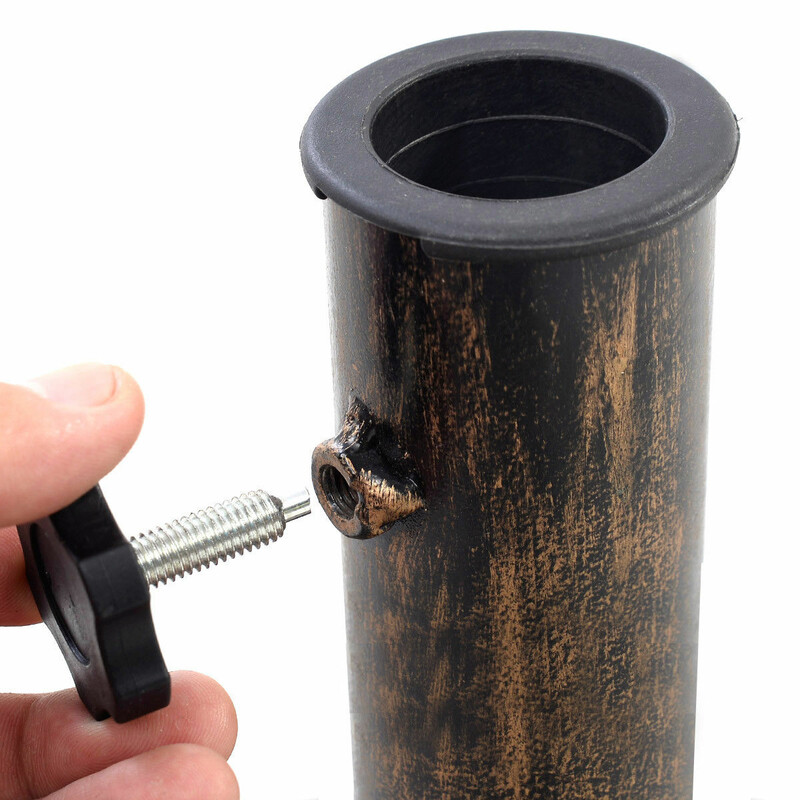 Støbejern parasolholder 38-48 mm med 45 cm rund base