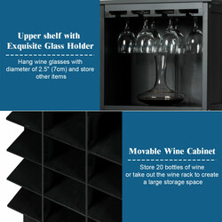 Vinreol sort MDF og fyr 42x24