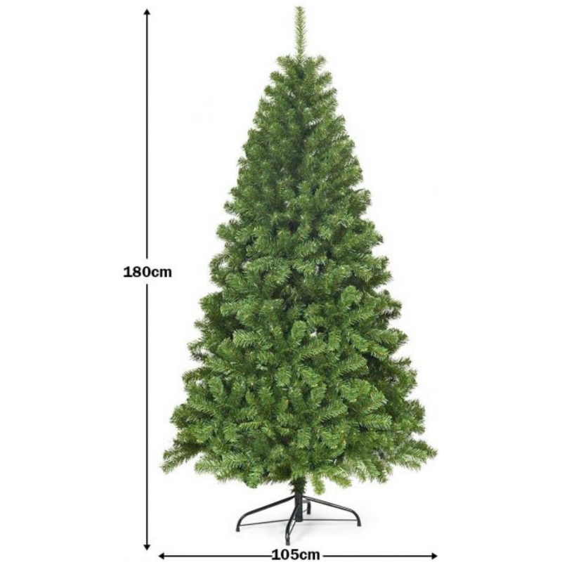 Kunstig juletræ 180 cm grøn PVC med metalfod