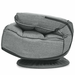 Gulvstol grå justerbar 360° rotation sammenklappelig med stofbetræk