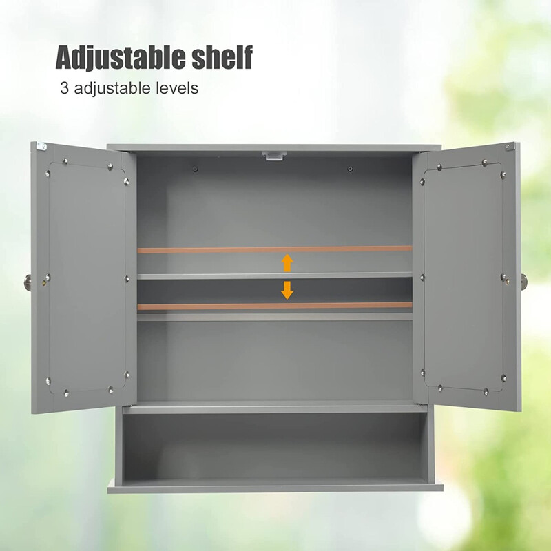 Grå spejlskab i MDF 56