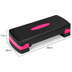 Aerobic stepbræt justerbar højde 10/15 cm sort PP 250 kg