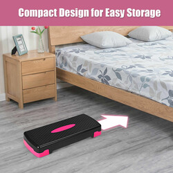 Aerobic stepbræt justerbar højde 10/15 cm sort PP 250 kg