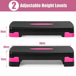 Aerobic stepbræt justerbar højde 10/15 cm sort PP 250 kg