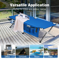 Sammenklappelig camping-seng i blå Oxford-stof 190 cm 204 kg