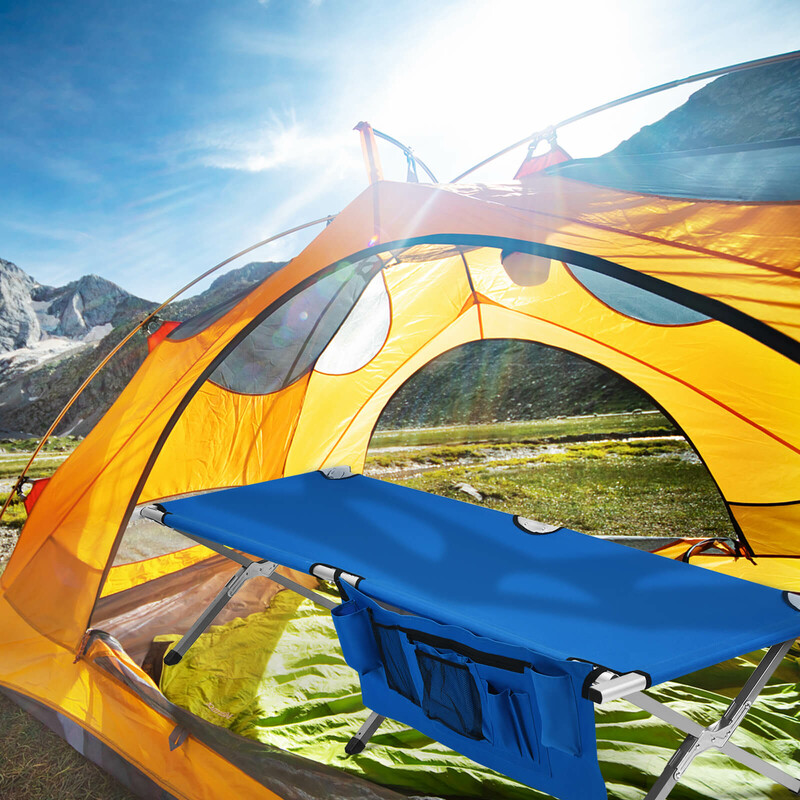 Sammenklappelig camping-seng i blå Oxford-stof 190 cm 204 kg