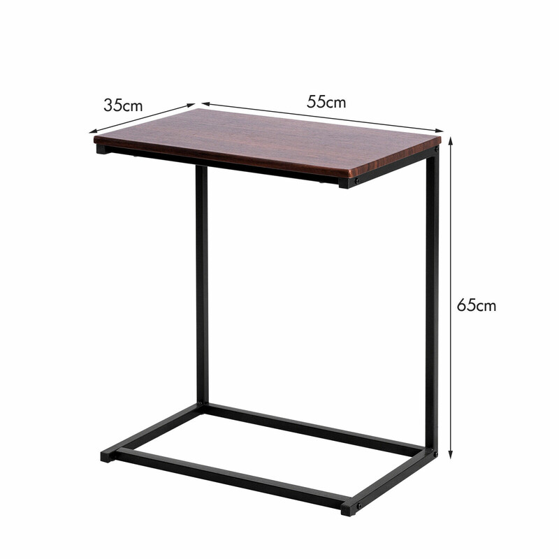 Laptopbord industrielt metal og MDF 55x35x65 cm kaffe