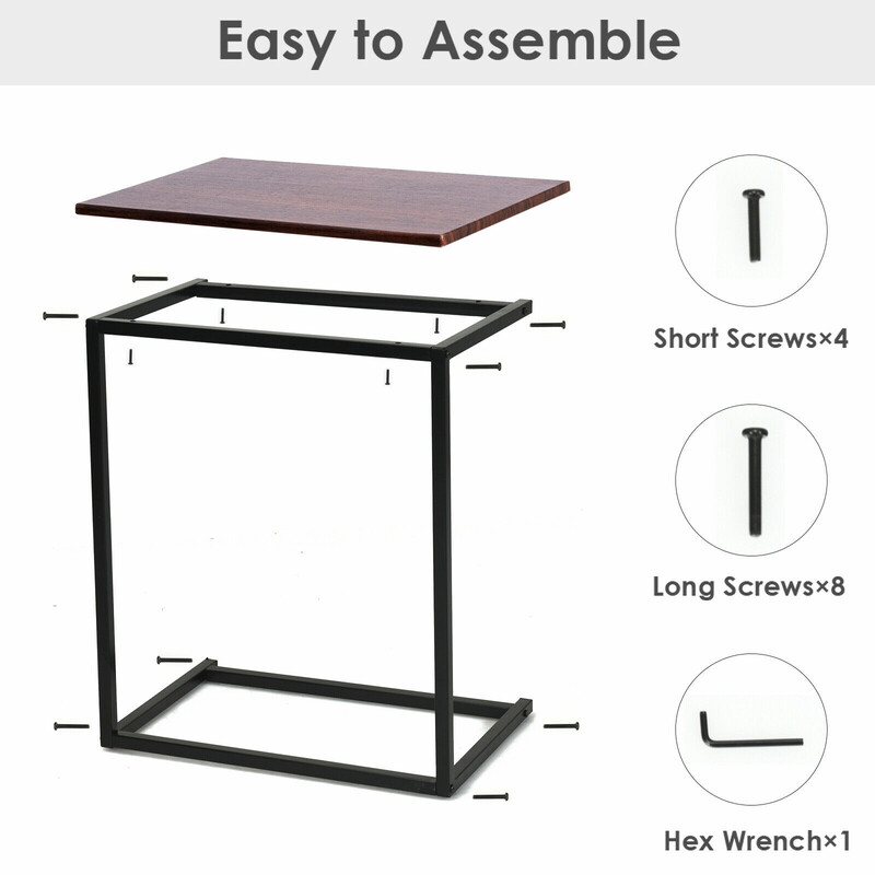 Laptopbord industrielt metal og MDF 55x35x65 cm kaffe