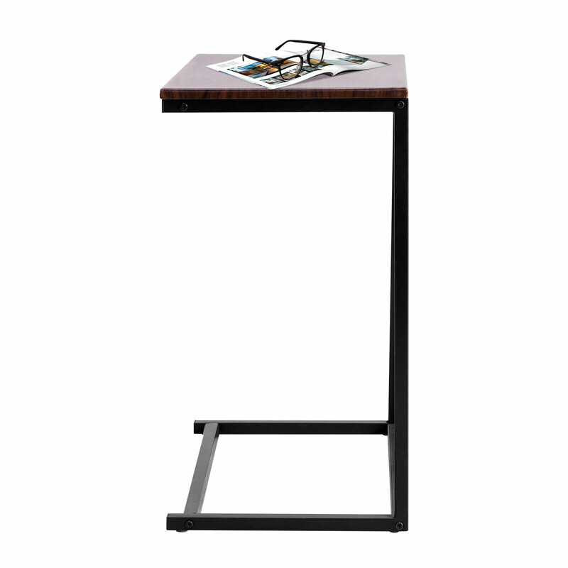 Laptopbord industrielt metal og MDF 55x35x65 cm kaffe