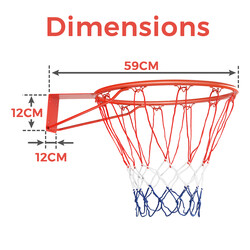 Vægmonteret basketballkurv stål 45 cm orange til indendørs og udendørs brug
