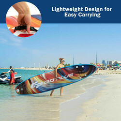 Oppusteligt SUP-bræt PVC 335 cm 76 cm farverig med EVA-overflade