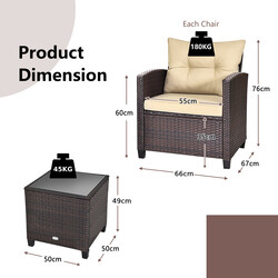 3‑deligt terrassæt i gul rattan med sofaer bord og puder