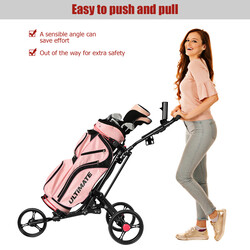 Golfvogn 3-hjulet aluminium sort foldbar 40