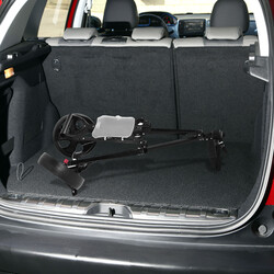 Sammenklappelig to-hjulet golfvogn med stålramme sort 24 cm hjul resultattavle