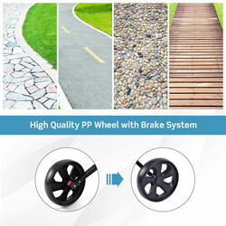 Sammenklappelig to-hjulet golfvogn med stålramme sort 24 cm hjul resultattavle