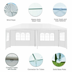 Festtelt vandtæt 6x3m med aftagelige vægge 10-12 personer