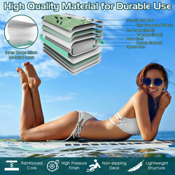 Oppustelig SUP bræt PVC 320x76x15 cm grøn inkluderet justerbar aluminiumpaddel