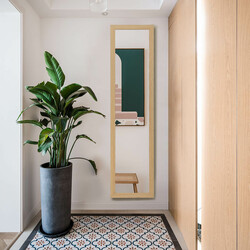 Helkropsspejl med MDF-ramme 37 x 155 cm vægmontering og fritstående