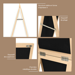 Helkropsspejl med MDF-ramme 37 x 155 cm vægmontering og fritstående