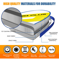 Oppustelig SUP-bræt 335x76x15 cm PVC gul blå hvid
