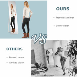 Helkropsspejl 160x37 cm hvid massivt træ og glas fritstående og vægmonteret