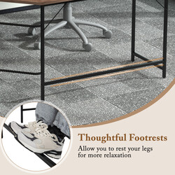 L-formet skrivebord træskive og stål 138x60x75 cm med hylder