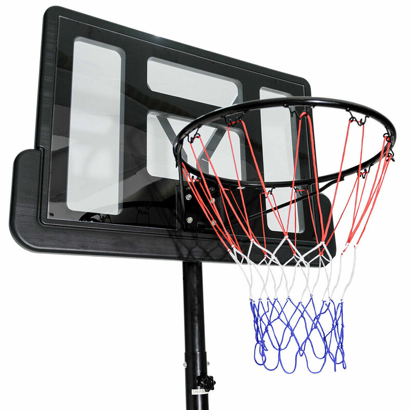 Basketballstilling justerbar højde 180-305 cm med hjul for børn og voksne