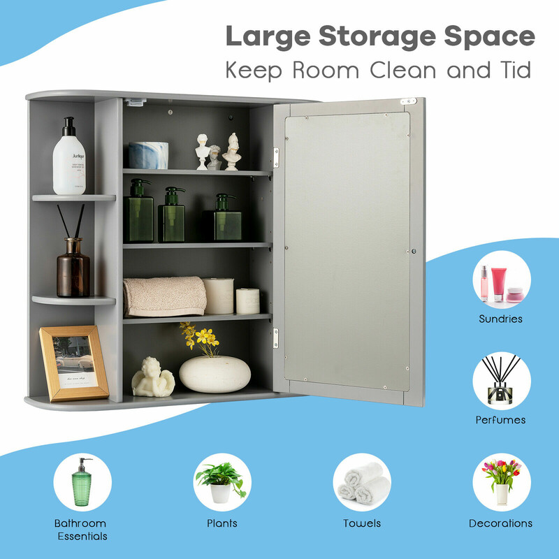 7x63 cm med justerbare hylder til badeværelse