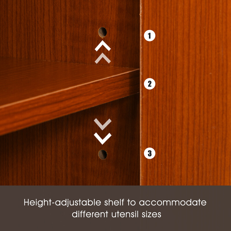 Køkken-serveringsbord hvid MDF træ 116x40x85 cm med håndklædeholder og krydderihylde