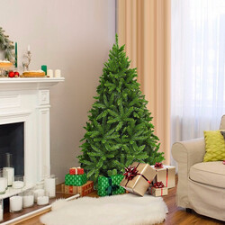 Kunstig juletræ 150 cm grøn PVC og jern med stativ