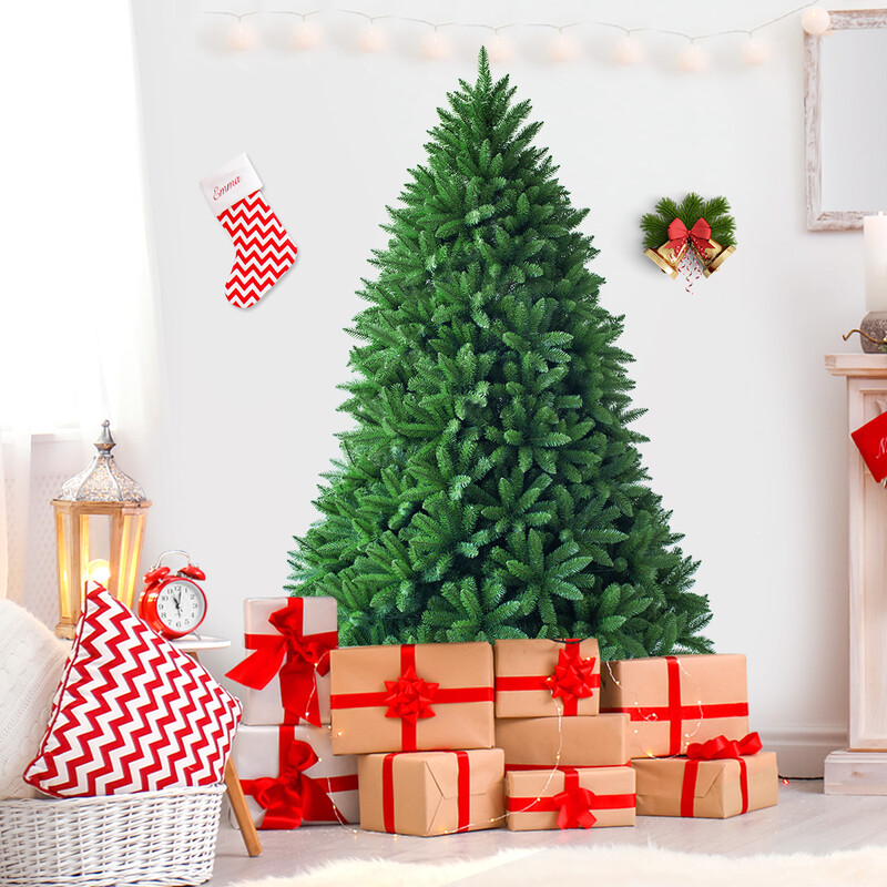 Kunstigt juletræ 180 cm grøn PVC med metalfod 1250 grene