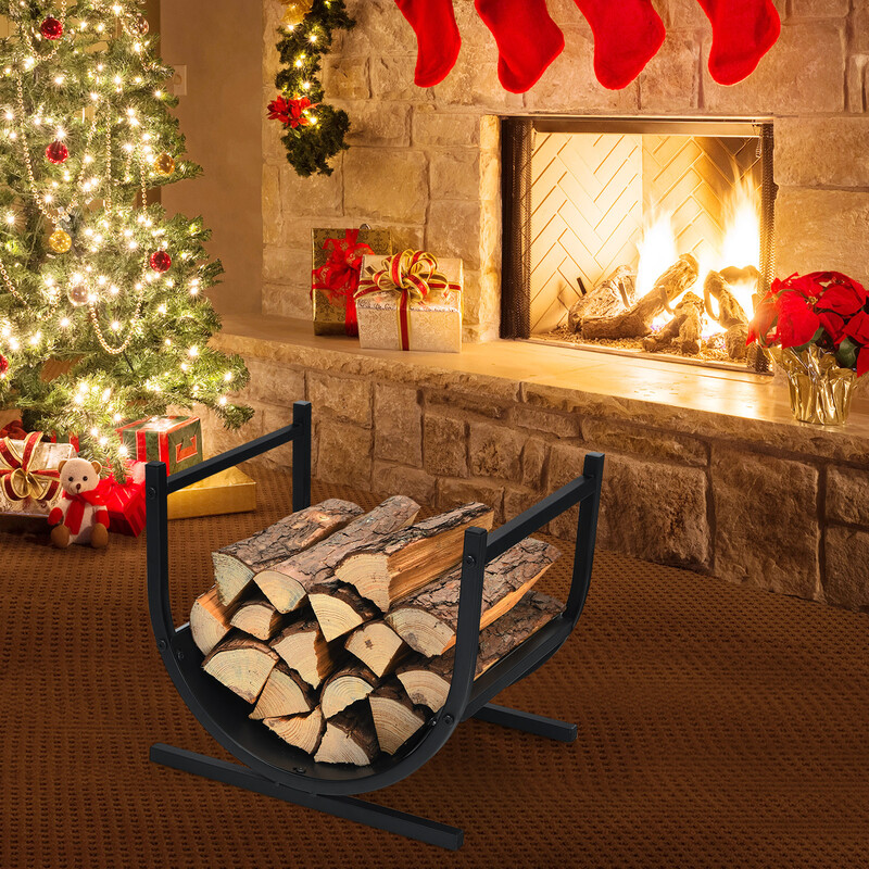 Stål brændestel U‑formet sort 43x37x39