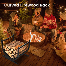 Stål brændestel U‑formet sort 43x37x39