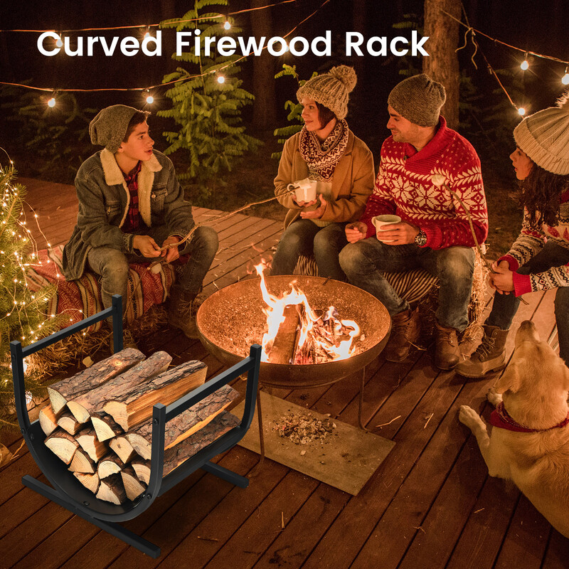 Stål brændestel U‑formet sort 43x37x39