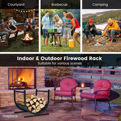 Stål brændestel U‑formet sort 43x37x39