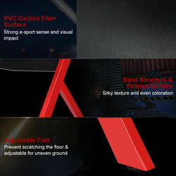 Gamingbord MDF stål 115x60 cm rosa sort inkl. musemåtte