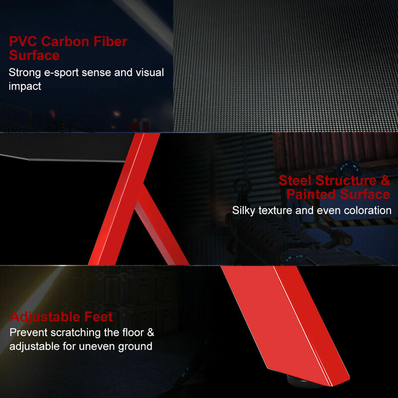 Gamingbord MDF stål 115x60 cm rosa sort inkl. musemåtte