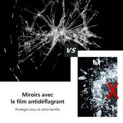 Helkropsspejl sort MDF ramme 37 x 155 cm med beslag