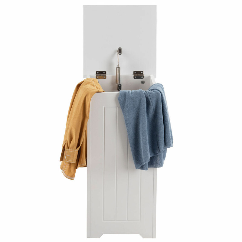 Selvstændigt vaskeskab i hvid MDF 30x30x61 cm med låg