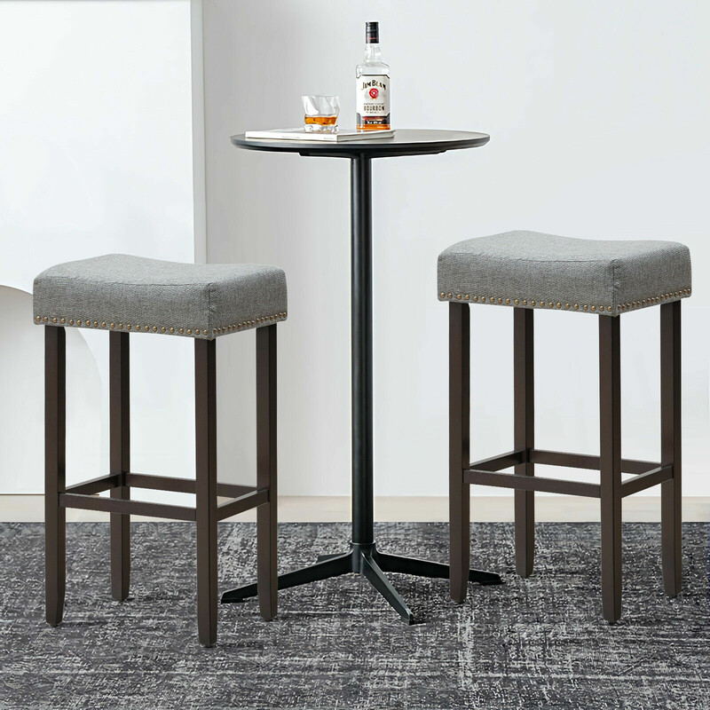 Barstole 2-pak grå ergonomisk MDF 43x33x74 cm