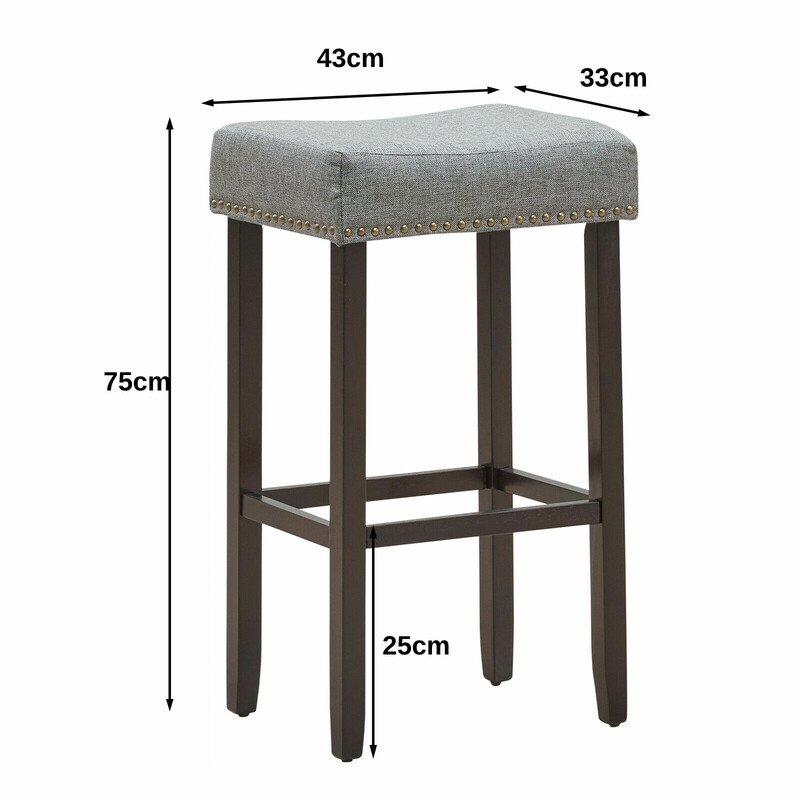 Barstole 2-pak grå ergonomisk MDF 43x33x74 cm